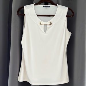 Tommy Hilfiger white tank blouse with silver hardware